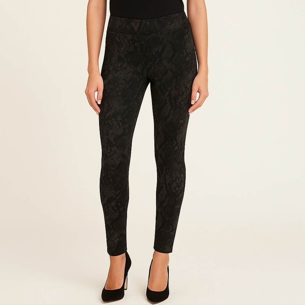 Sanctuary Black Grease Snake Print Leggings XS NWT Stretch Ponte Pull On Pants